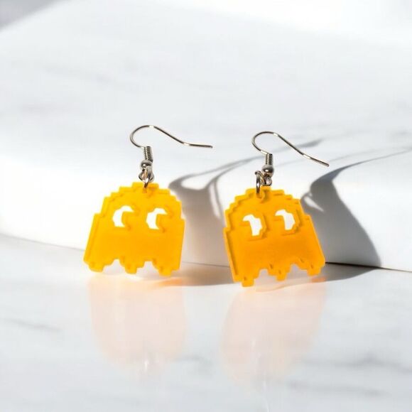Orange Ghost Earrings - Picture 1 of 1